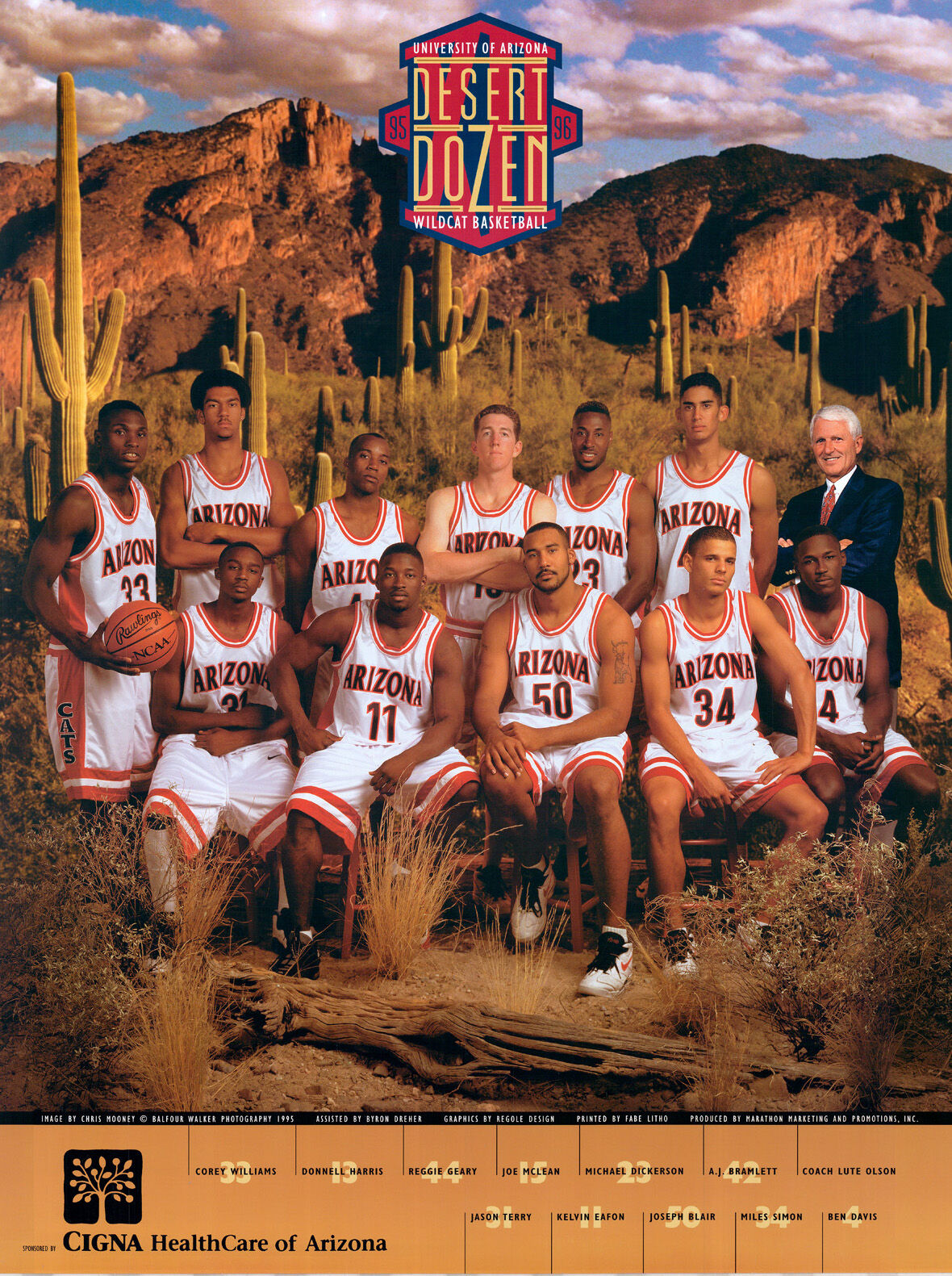Arizona basketball poster 1995-96